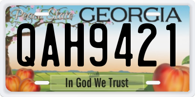 GA license plate QAH9421