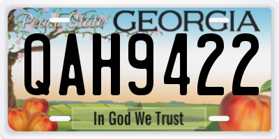 GA license plate QAH9422