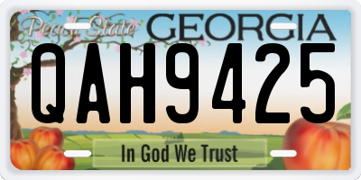GA license plate QAH9425