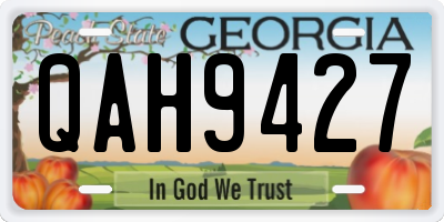 GA license plate QAH9427