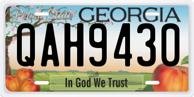 GA license plate QAH9430