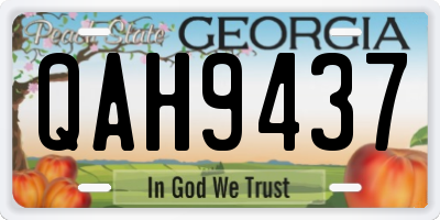 GA license plate QAH9437