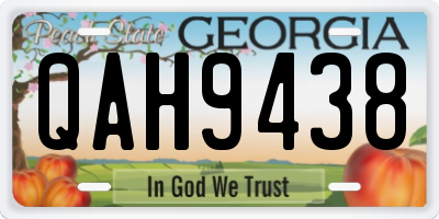 GA license plate QAH9438