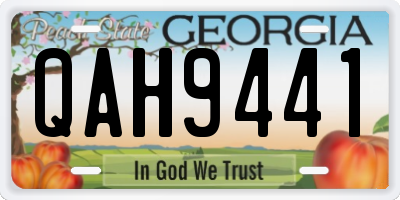 GA license plate QAH9441