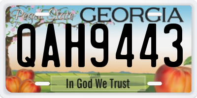 GA license plate QAH9443