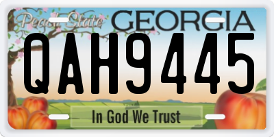 GA license plate QAH9445