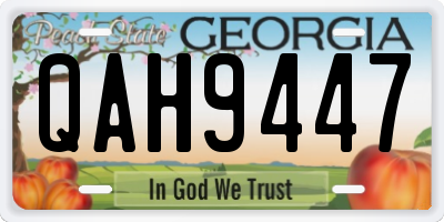 GA license plate QAH9447