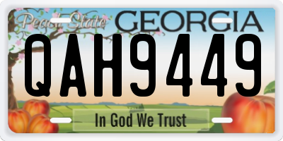 GA license plate QAH9449