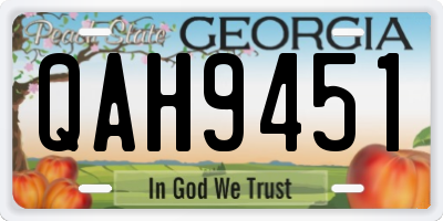 GA license plate QAH9451