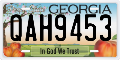 GA license plate QAH9453