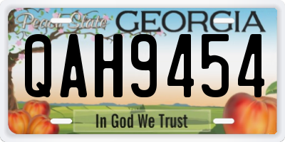 GA license plate QAH9454