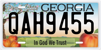 GA license plate QAH9455