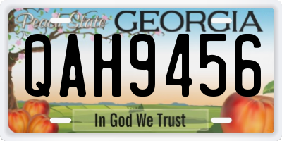GA license plate QAH9456