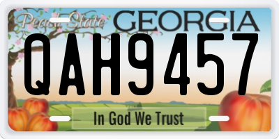 GA license plate QAH9457