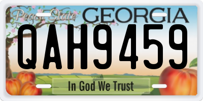 GA license plate QAH9459