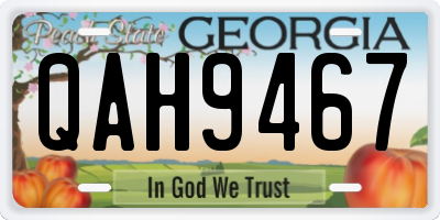 GA license plate QAH9467