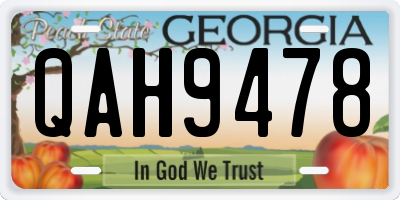 GA license plate QAH9478