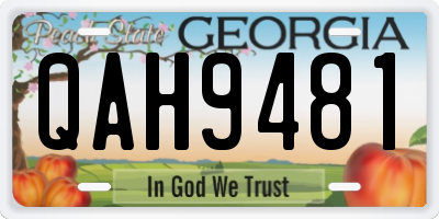 GA license plate QAH9481