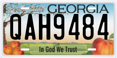 GA license plate QAH9484