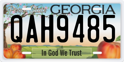 GA license plate QAH9485