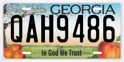 GA license plate QAH9486