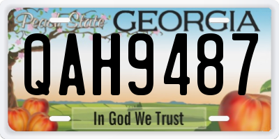 GA license plate QAH9487