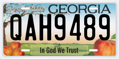 GA license plate QAH9489