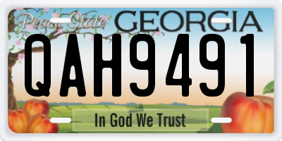 GA license plate QAH9491