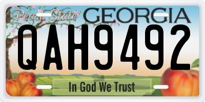 GA license plate QAH9492