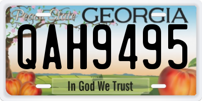 GA license plate QAH9495