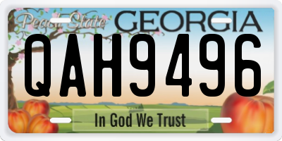 GA license plate QAH9496
