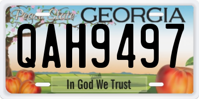 GA license plate QAH9497