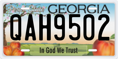 GA license plate QAH9502