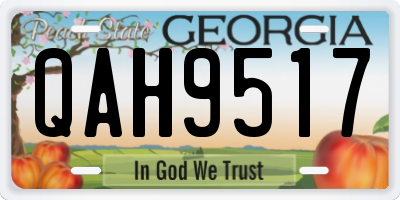 GA license plate QAH9517