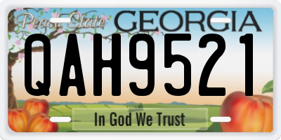 GA license plate QAH9521