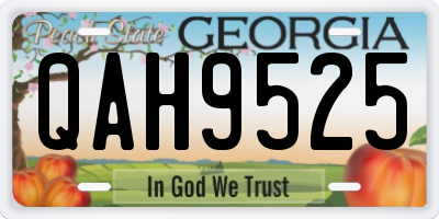 GA license plate QAH9525