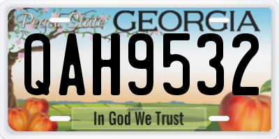 GA license plate QAH9532