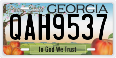 GA license plate QAH9537