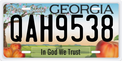 GA license plate QAH9538
