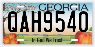 GA license plate QAH9540