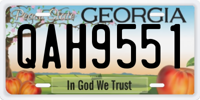 GA license plate QAH9551