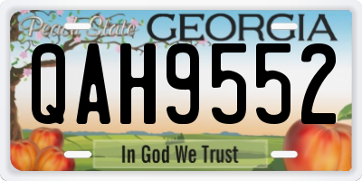 GA license plate QAH9552