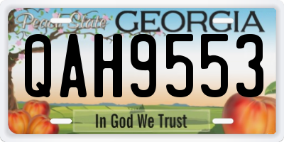GA license plate QAH9553