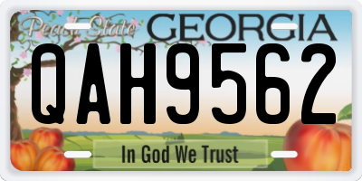 GA license plate QAH9562