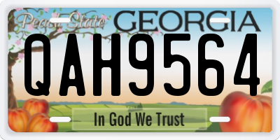 GA license plate QAH9564