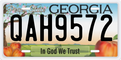 GA license plate QAH9572