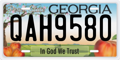 GA license plate QAH9580