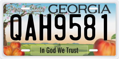 GA license plate QAH9581