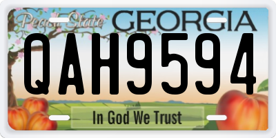 GA license plate QAH9594