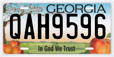 GA license plate QAH9596